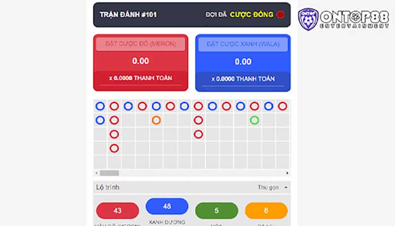 Giao diện để vào đặt cược đá gà tại ontop88