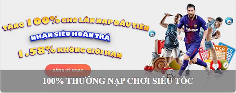 Nhận thưởng 100% với nạp siêu tốc