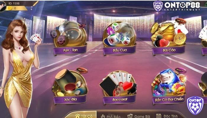 Cổng game Ontop88 cung cấp nhiều thể loại game casino hấp dẫn