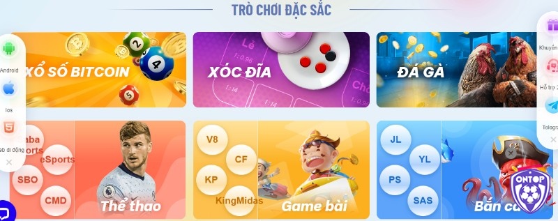 Kho game của web cược đa dạng