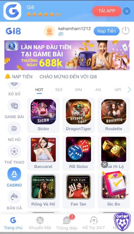 Casino live đa dạng và phổ biến sự lựa chọn