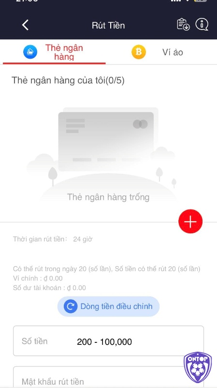 Có thể rút tiền tại web cược bằng thẻ ngân hàng hoặc ví ảo