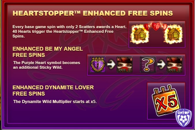 Heartstopper Enhanced Free Spins sẽ được kích hoạt khi thu thập đủ 40 trái tim