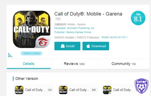 Giao diện Google Play Store với ứng dụng Call of Duty Mobile chính thức và nút “Cài đặt”.