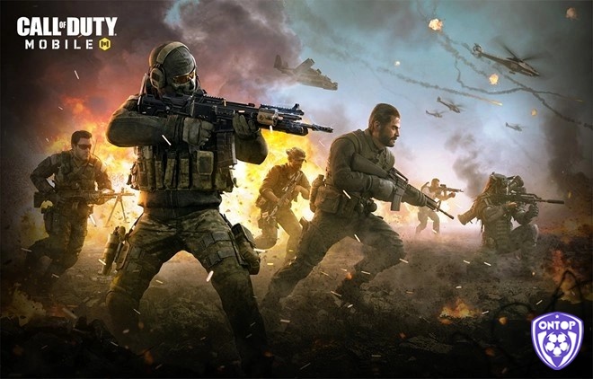 Giao diện chính của Call of Duty Mobile với các nhân vật và chế độ chơi nổi bật trên màn hình menu.
