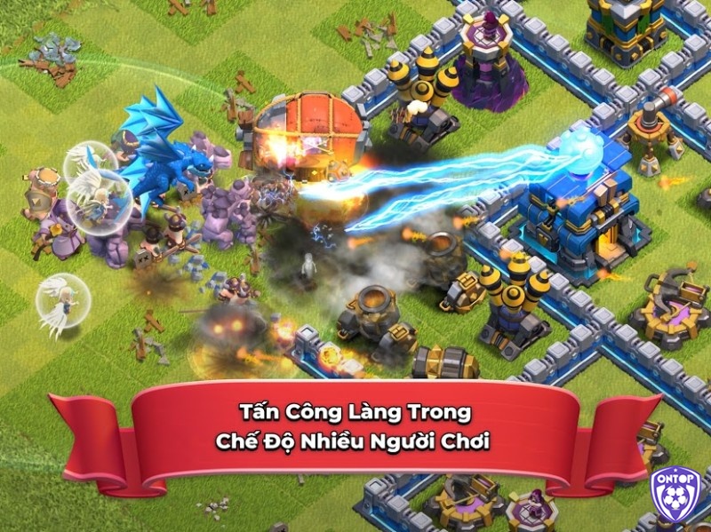 Game Clash of Clans nổi bật bởi sự kết hợp giữa chiến thuật chơi phòng thủ và tấn công linh hoạt