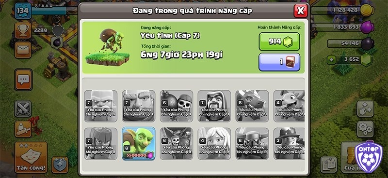 Game Clash of Clans có đa dạng nhiều loại quan lính với những tính năng khác nhau
