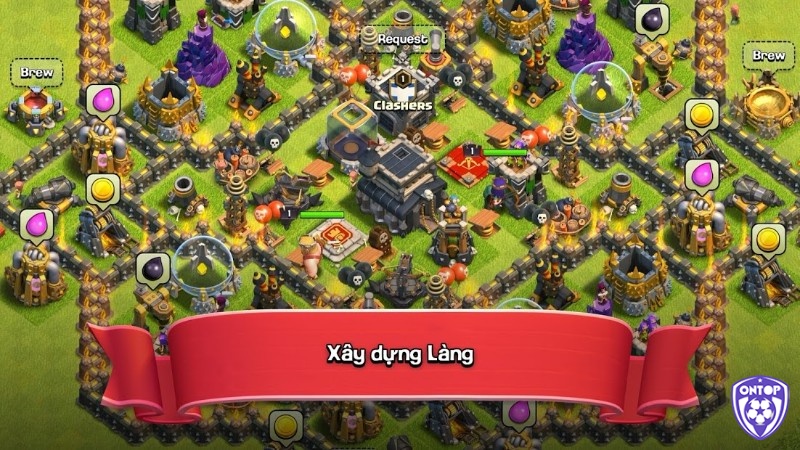 Các công trình trong game giúp bạn nâng cấp cho ngôi làng của mình mạnh mẽ hơn