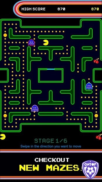 Game PAC-MAN có lối chơi đơn giản xoay quanh việc điều khiển một nhân vật ăn các điểm sáng trên màn chơi