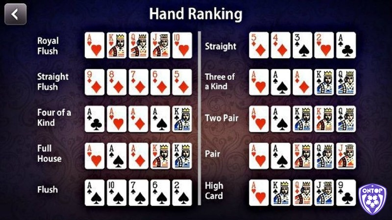 Độ lớn các dạng tổ hợp lá bài trong game đánh bài binh