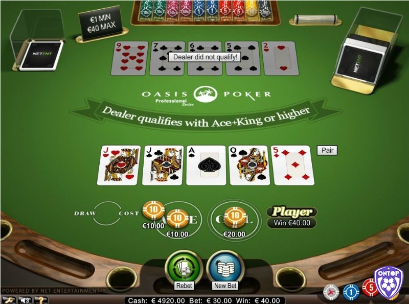 Oasis Poker Pro sử dụng bộ bài tây 52 lá để chơi