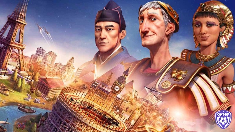 Civilization Series với bản đồ thế giới, thành phố, quân đội và giao diện quản lý nền văn minh