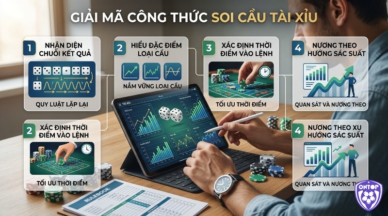 Giải mã công thức đánh tài xỉu: nhận diện chuỗi kết quả, nắm vững loại cầu, xác định thời điểm vào lệnh và nương theo xu hướng xác suất trên máy tính bảng